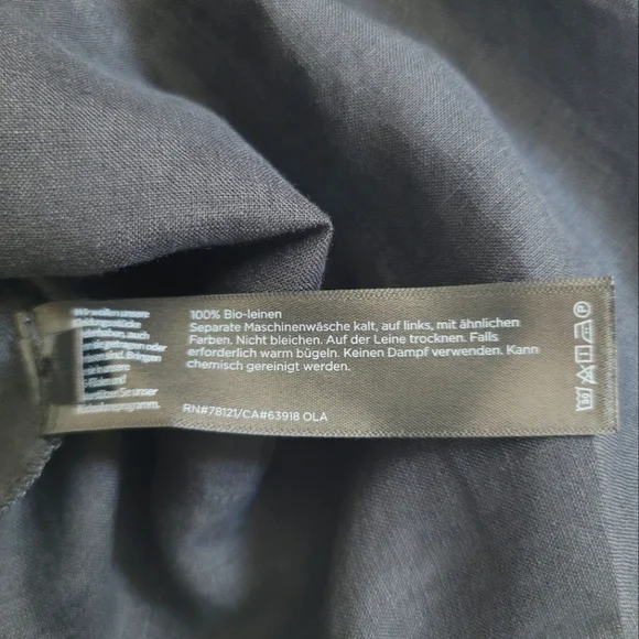 NWT EILEEN FISHER Black Linen Sleeveless Button Front Long Tunic, Size S/P - Picture 9 of 10